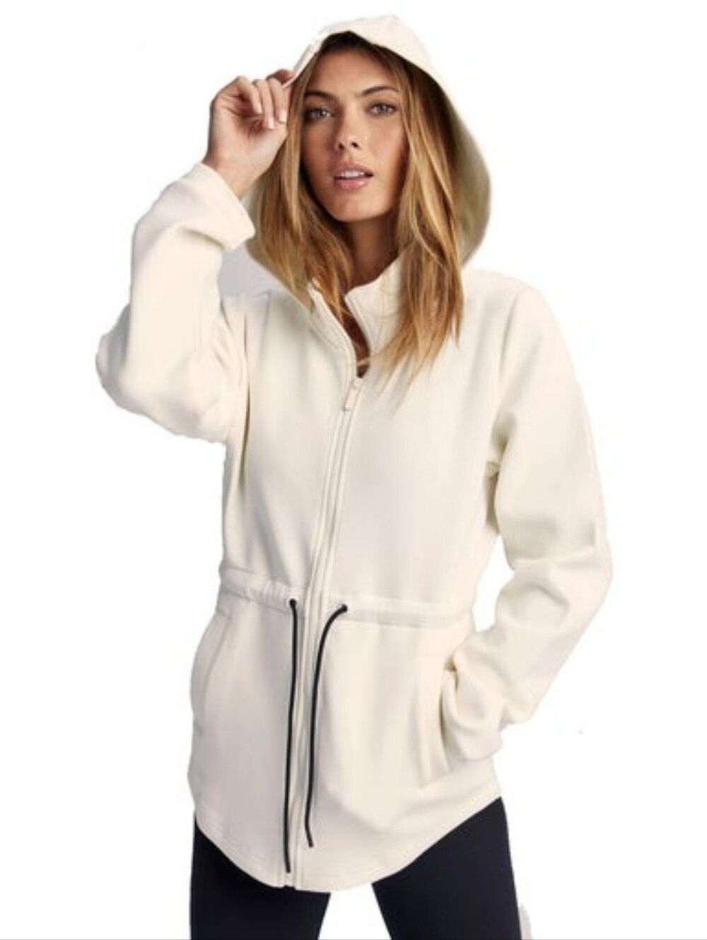 Varley Dahlia Hooded Full Zip Lightweight Jacket Small Athleisure Minimalist
